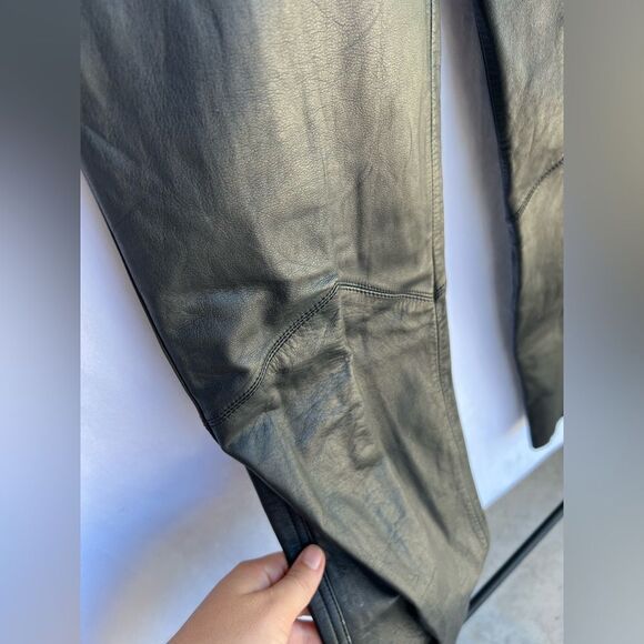 Leather Loft Vintage Leather Pants 9/10 Black Straight Leg - Picture 4 of 8